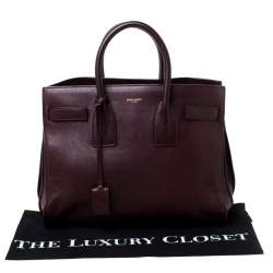 مملوكة مسبقًا حقيبة يد سان لوران باريس ساك دو جور كلاسيك صغيرة جلد عنابية