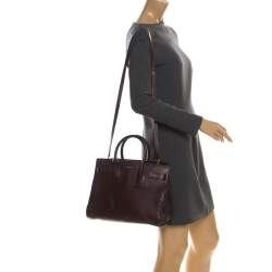 مملوكة مسبقًا حقيبة يد سان لوران باريس ساك دو جور كلاسيك صغيرة جلد عنابية