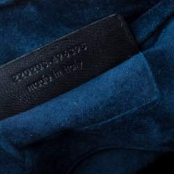 Pre Owned Saint Laurent Paris Dark Navy Blue Pleated Bow Leather Satchel