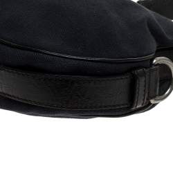 Pre Owned حقيبة كتف سان لوران باريس مامباسا جلد وكانفاس سوداء