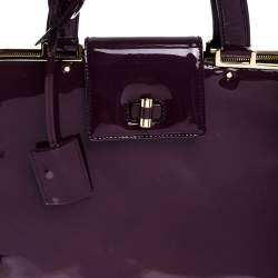 Saint Laurent Paris Purple Patent Leather Large Uptown Satchel