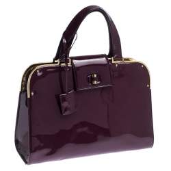 Saint Laurent Paris Purple Patent Leather Large Uptown Satchel