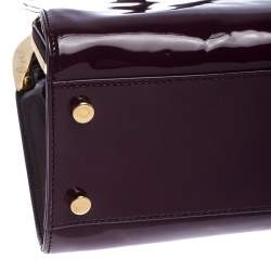 Saint Laurent Paris Purple Patent Leather Large Uptown Satchel