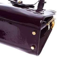 Saint Laurent Paris Purple Patent Leather Large Uptown Satchel