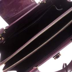 Saint Laurent Paris Purple Patent Leather Large Uptown Satchel