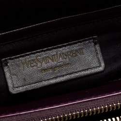 Saint Laurent Paris Purple Patent Leather Large Uptown Satchel