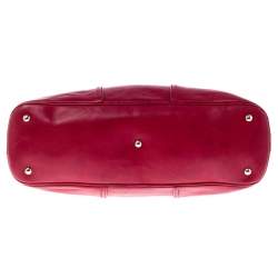 Pre Owned Yves Saint Laurent Red Leather Medium Muse Satchel