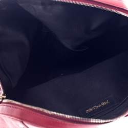 Pre Owned Yves Saint Laurent Red Leather Medium Muse Satchel