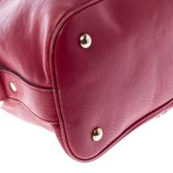 Pre Owned Yves Saint Laurent Red Leather Medium Muse Satchel