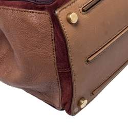 Pre Owned حقيبة ساتشل سان لوران ميوز تو جلد وسويدي ثلاثية اللون 