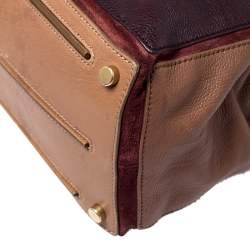 Pre Owned حقيبة ساتشل سان لوران ميوز تو جلد وسويدي ثلاثية اللون 