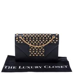 Pre Owned Saint Laurent Paris Black Leather Studded Betty Shoulder Bag