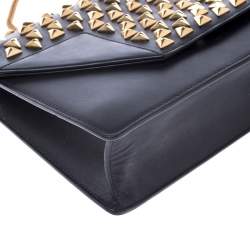 Pre Owned Saint Laurent Paris Black Leather Studded Betty Shoulder Bag