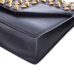 Pre Owned Saint Laurent Paris Black Leather Studded Betty Shoulder Bag