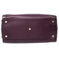 مملوكة مسبقًا حقيبة يد سان لوران ساك دو جور كبيرة جلد عنابية