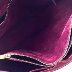 مملوكة مسبقًا حقيبة يد سان لوران ساك دو جور كبيرة جلد عنابية