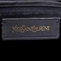 Pre Owned Yves Saint Laurent Dark Grey Leather Medium Cabas Y-Ligne Tote