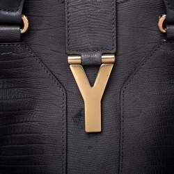 Pre Owned Yves Saint Laurent Dark Grey Leather Medium Cabas Y-Ligne Tote