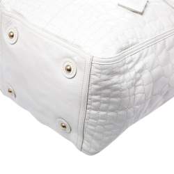 مملوكة مسبقًا حقيبة سان لوران باريس داون تاون جلد نقشة التمساح أبيض لامع متوسطة