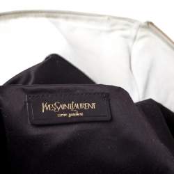 مملوكة مسبقًا حقيبة سان لوران باريس داون تاون جلد نقشة التمساح أبيض لامع متوسطة