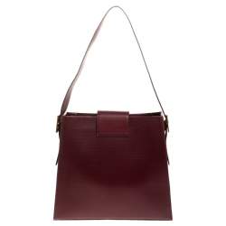 مملوكة مسبقًا حقيبة كتف سان لوران باريس جلد نقش سحلية حمراء