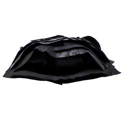 Saint Laurent Paris Black Ruffle Leather St Tropez Horn Hobo