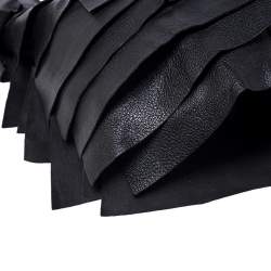 Saint Laurent Paris Black Ruffle Leather St Tropez Horn Hobo