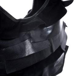 مملوكة مسبقًا Yves Saint Laurent Black Suede and Patent Leather St. Tropez Shoulder Bag