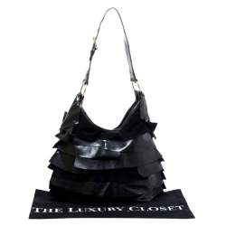 مملوكة مسبقًا Yves Saint Laurent Black Suede and Patent Leather St. Tropez Shoulder Bag