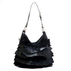 مملوكة مسبقًا Yves Saint Laurent Black Suede and Patent Leather St. Tropez Shoulder Bag