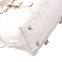 Pre Owned حقيبة سان لوران ريفا غوش جلد كريمي