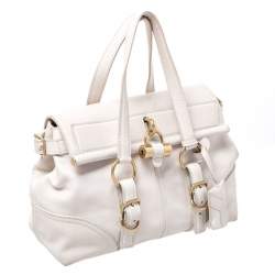 Pre Owned حقيبة سان لوران ريفا غوش جلد كريمي