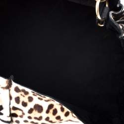 Saint Laurent Paris Leopard Print Calf Hair Large Roady Hobo
