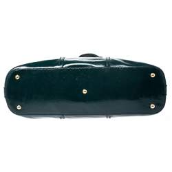 Pre Owned Yves Saint Laurent Green Leather Large Muse Satchel