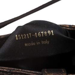 Pre Owned Yves Saint Laurent Metallic Bronze Leather Mini Sac Bow Shoulder Bag