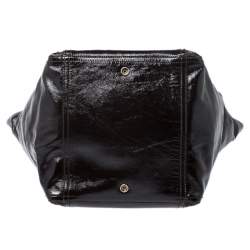 Pre Owned Saint Laurent Paris Brown Patent Leather Medium Downtown Tote