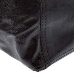 Pre Owned Saint Laurent Paris Brown Patent Leather Medium Downtown Tote