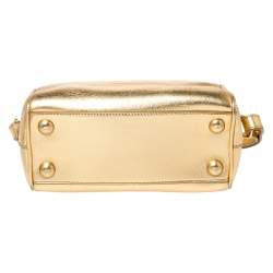Pre Owned Saint Laurent Paris Metallic Gold Leather Classic Duffel Bag