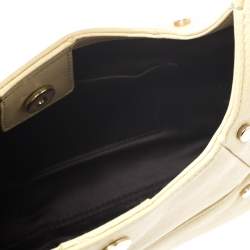 Pre Owned حقيبة هوبو سان لوران باريس موباسا جلد صفراء فاتحة