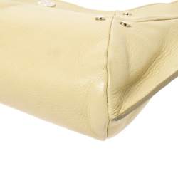 Pre Owned حقيبة هوبو سان لوران باريس موباسا جلد صفراء فاتحة