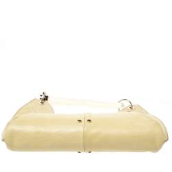 Pre Owned حقيبة هوبو سان لوران باريس موباسا جلد صفراء فاتحة