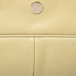 Pre Owned حقيبة هوبو سان لوران باريس موباسا جلد صفراء فاتحة