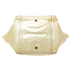 Pre Owned حقيبة سان لوران باريس داون تاون جلد أصفر ميتالليك صغيرة