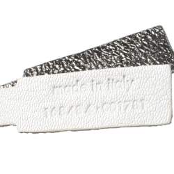 Pre Owned Yves Saint Laurent White/Grey Leather Reversible Double Sac Y Tote