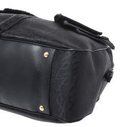 Pre Owned Yves Saint Laurent Black Nylon and Leather Duffle Bag