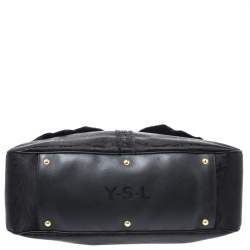 Pre Owned Yves Saint Laurent Black Nylon and Leather Duffle Bag