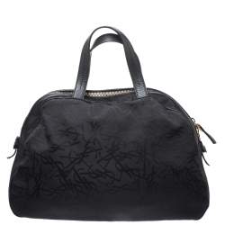 Pre Owned Yves Saint Laurent Black Nylon and Leather Duffle Bag