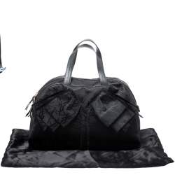 Pre Owned Yves Saint Laurent Black Nylon and Leather Duffle Bag