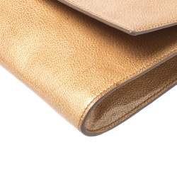 Pre Owned Yves Saint Laurent Light Yellow Patent Leather Belle De Jour Clutch