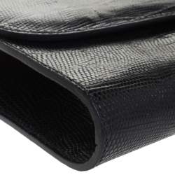 Pre Owned Saint Laurent Black Embossed Leather Muse Clutch